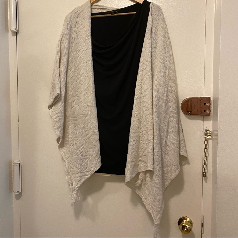 Knox Rose Sweater Cream Cardigan w/Tassles Sz XXL